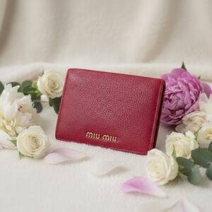 Miu Miu Red Madras Wallet